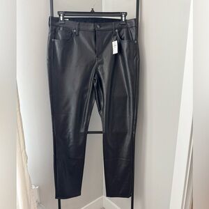 GAP Black Straight Leg Faux Leather Pants